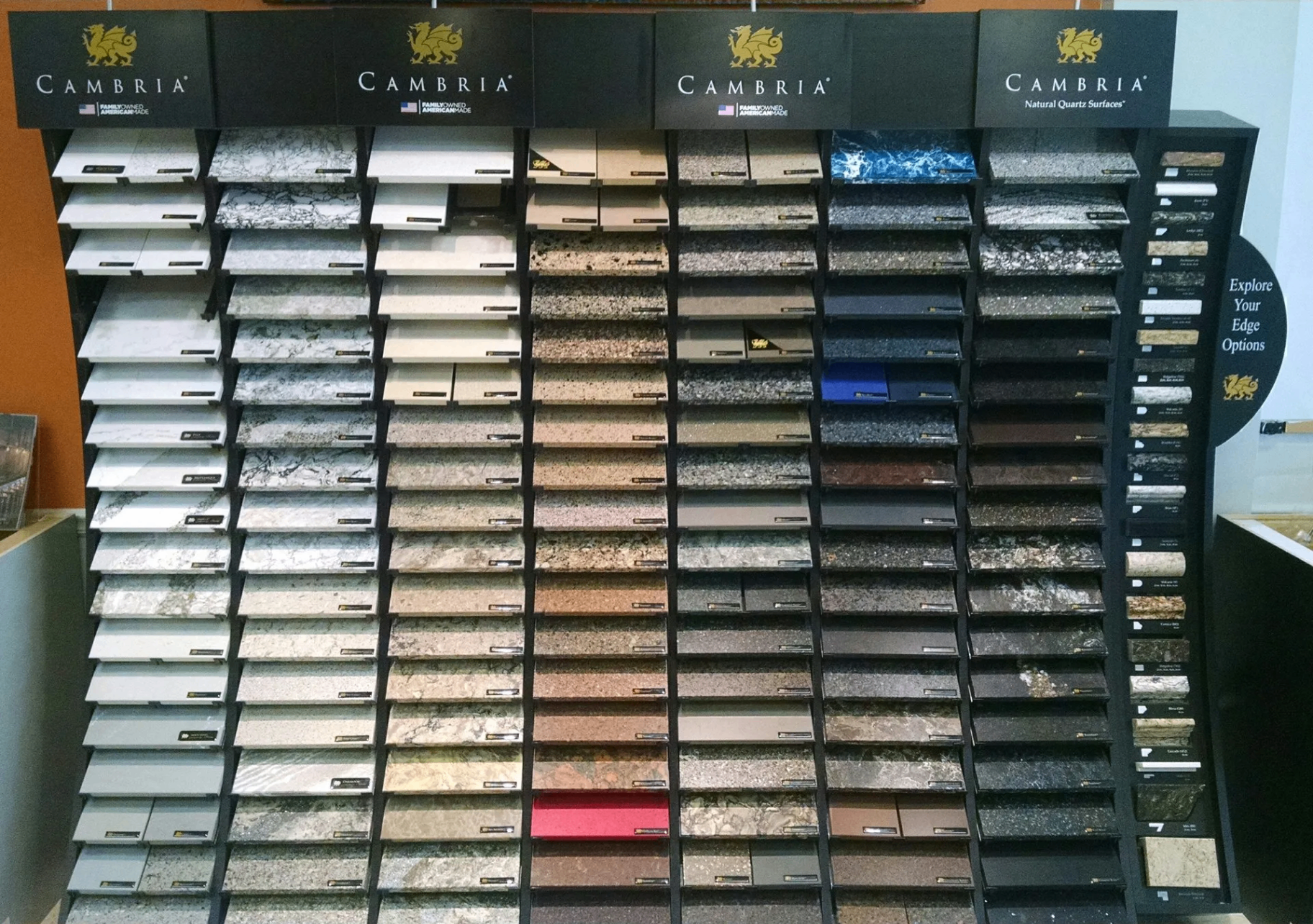Cambria quartz showroom wall